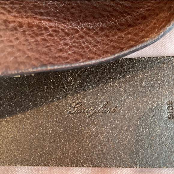 Size Small Garuglieri Leather Belt with Studs and Brass Hardware - Picture 2 of 6